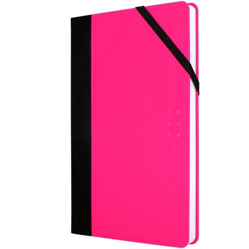 Milan - MILAN LIBRETA PAPERBOOK MEDIANA 208 PAG CIERRE CON GOMA 21X14 6X1 6 CM FLASH ROSA -PACK 5U-