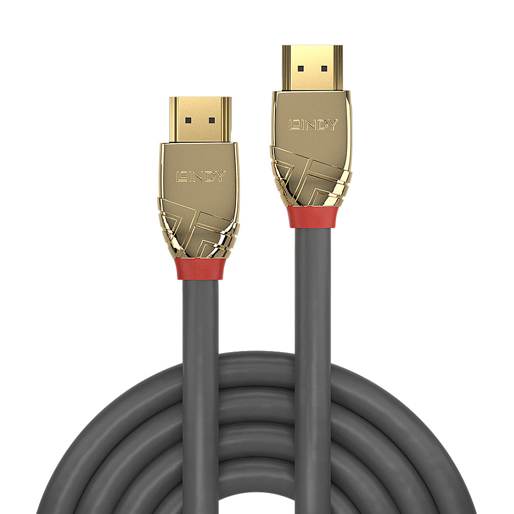 Lindy - 37864 cable HDMI 5 m HDMI tipo A (Estándar) Oro  Gris