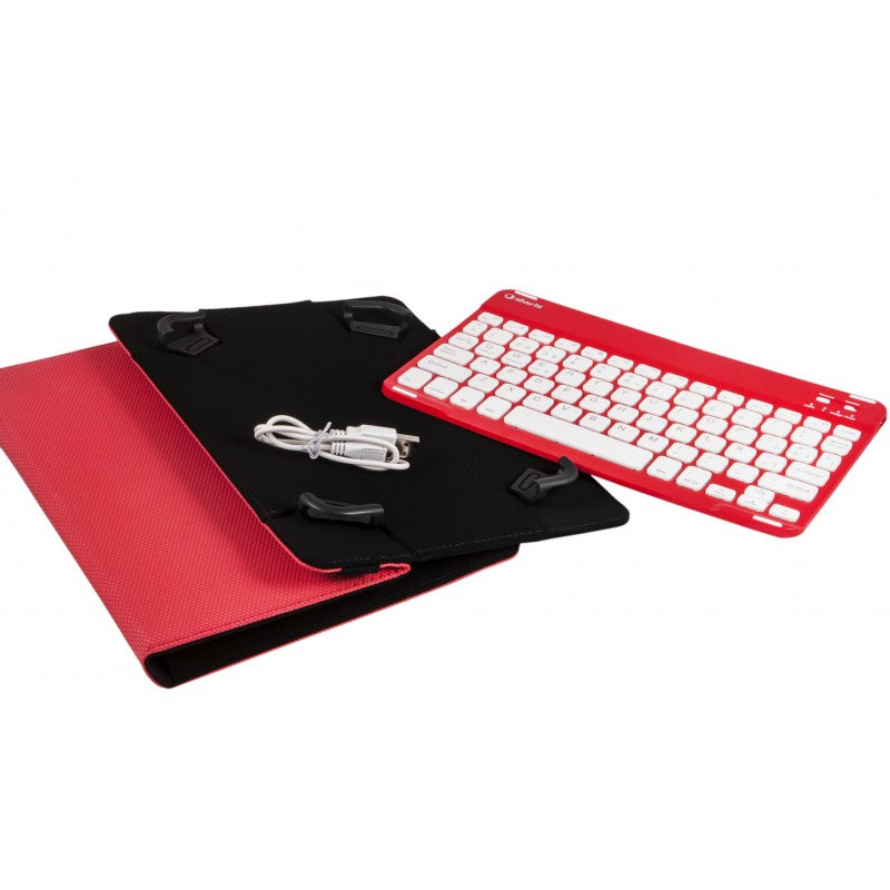 SilverHT - Funda Universal Gripcase + Teclado (9'' - 10.1'') - Rojo