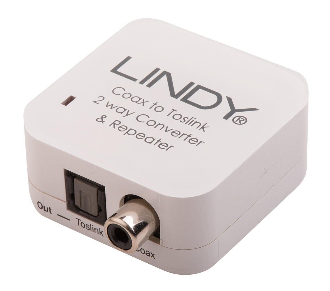 Lindy - 70411 cambiador de género para cable Toslink RCA Blanco