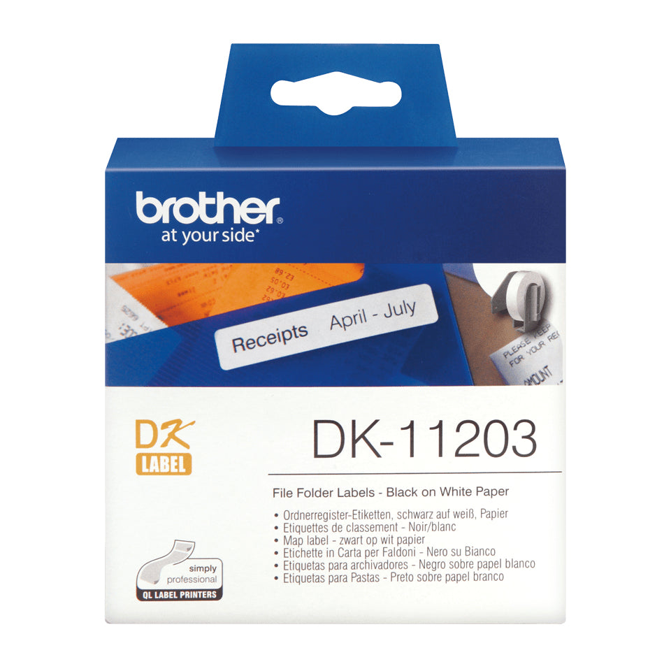 Brother DK-11203 cinta para impresora de etiquetas Negro sobre blanco