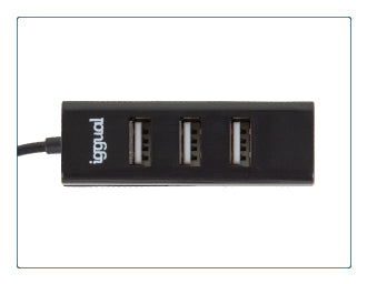 iggual - HUB-A-4p USB 2.0 480 Mbit/s Negro