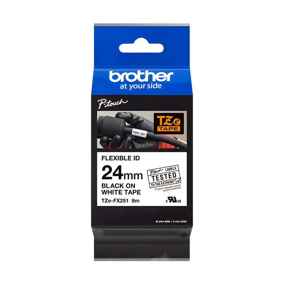 Brother TZE-FX251 cinta para impresora de etiquetas Negro sobre blanco