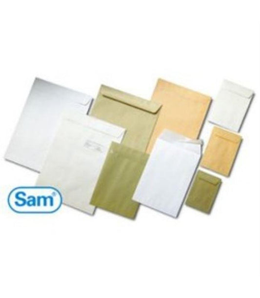 Sam - SAM BOLSA DIN A-C4 VI AUTOADHESIVO CON TIRA DE SILICONA 229X324 100 GRAMOS OFFSET BLANCO VENTANA IZQUIERDA 250 BOLSAS