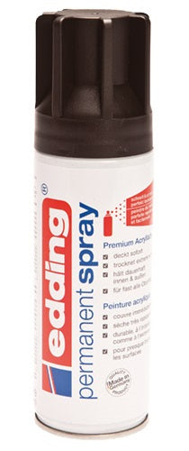 Edding - Permanent Spray pintura acrílica 200 ml Negro Bote de spray