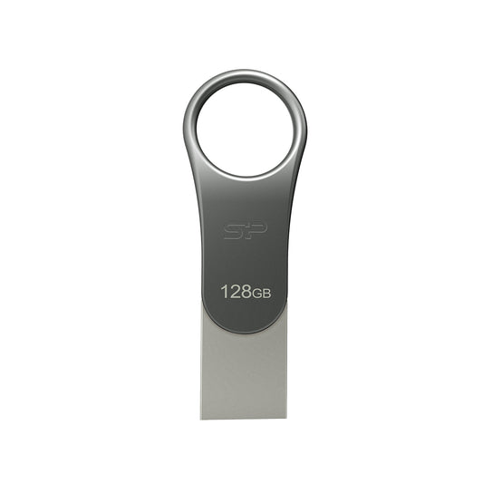 Silicon Power - Mobile C80 unidad flash USB 128 GB USB Type-A / USB Type-C 3.2 Gen 1 (3.1 Gen 1) Titanio