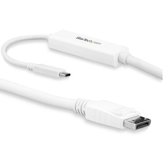 StarTech.com - Cable 3m USB C a DisplayPort 1.2 de 4K a 60Hz - Adaptador Convertidor USB Tipo C a DisplayPort - HBR2 - Conversor USBC con Modo Alt - Compatible con Thunderbolt 3 - Blanco