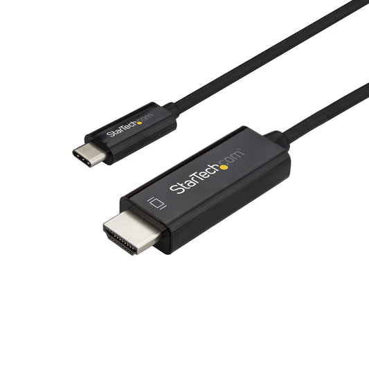 StarTech.com - Cable de 1m USB C a HDMI - Cable Adaptador de Vídeo USB Tipo C a HDMI 2.0 4K de 60Hz - Compatible con Thunderbolt 3 - Portátil a Monitor HDMI - Modo Alt DP 1.2 HBR2 - Negro