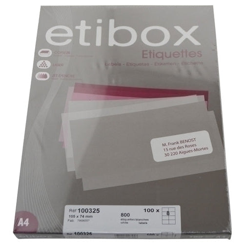 Etibox - ETIQUETAS ADH.IMPR. ETIBOX A4 BLANCA CAJ