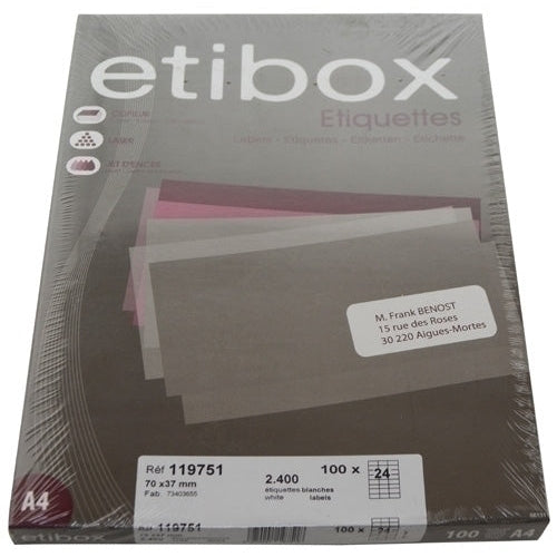 Etibox - ETIQUETAS ADH.IMPR. ETIBOX A4 BLANCA CAJ