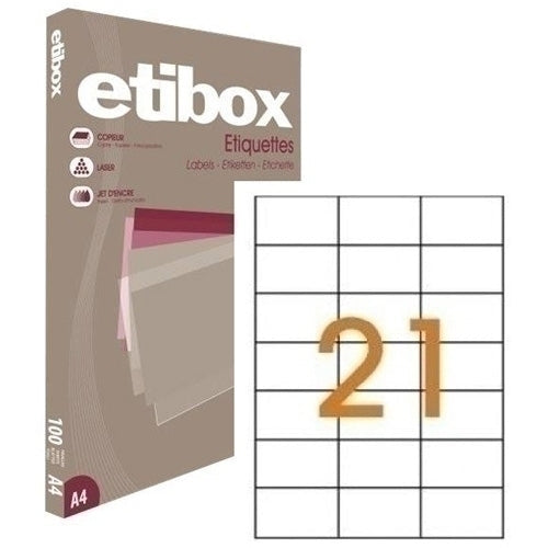 Etibox - ETIQUETAS ADH.IMPR. ETIBOX A4 BLANCA CAJ