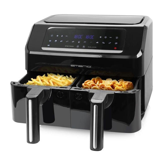 Emerio - Smart Fryer AF-130376.1 Doble 7 2 L Independiente 2400 W Freidora de aire caliente Negro