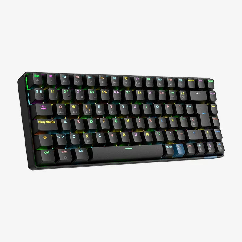 Hiditec - GKE010005 teclado Juego USB + RF Wireless + Bluetooth QWERTY Español Negro