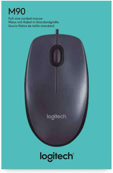 Logitech M90 Raton USB 1000dpi - 3 Botones - Uso Ambidiestro - Color Negro 1 pieza(s)