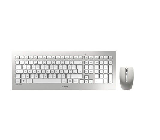 CHERRY - DW 8000 teclado Ratón incluido RF inalámbrico QWERTY Español Plata  Blanco