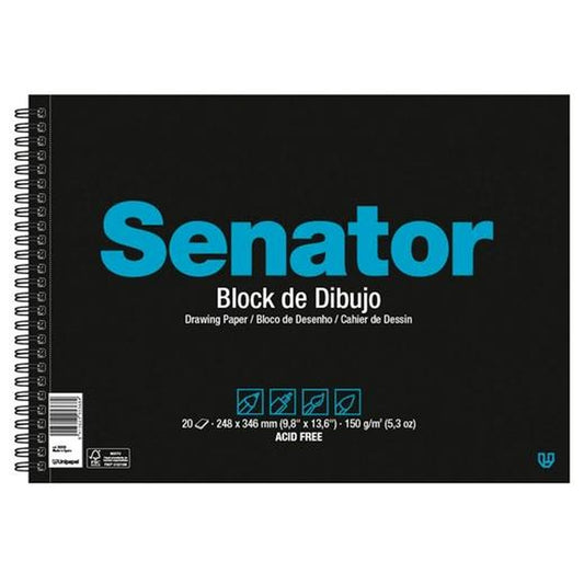 Senator - SENATOR BLOCK DIBUJO ESPIRAL 20 HOJAS 150 GR SIN RECUADRO FOLIO PROLONGADO