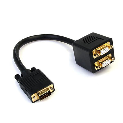 StarTech.com - Cable de 30cm Duplicador Divisor de Vídeo VGA de 2 puertos Salidas Compacto - Bifurcador