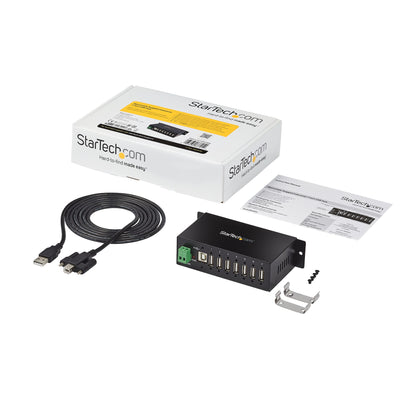 StarTech.com - Hub Industrial de 7 Puertos USB 2.0 con Protección Antiestática ESD y Protección de Picos de 350W