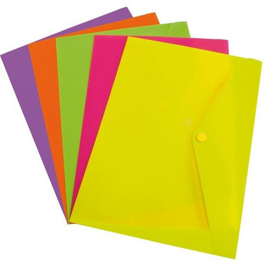 Grafoplas - GRAFOPLÁS SOBRES PP OPACO CON CIERRE BROCHE FOLIO NARANJA FLUOR FLUORGRAF PACK -12U-