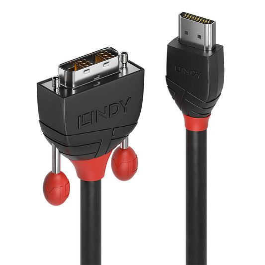 Lindy - 36273 adaptador de cable de vídeo 3 m HDMI tipo A (Estándar) DVI-D Negro