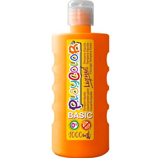 Playcolor - BOTE ERG. TEMPERA LIQ. PLAYCOLOR 1000ML NARANJA