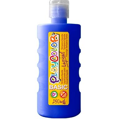 Playcolor - PLAYCOLOR TÉMPERA LÍQUIDA BASIC BOTELLA 250ML AZUL OSCURO