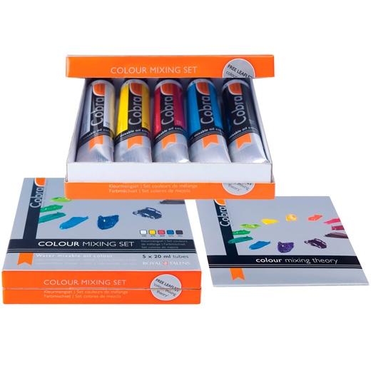 Talens - TALENS COBRA SET DE PINTURAS AL ÓLEO 5 TUBOS DE 20ML COLORES DE MEZCLA SURTIDOS