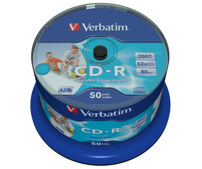 Verbatim - CD-R AZO Wide Inkjet Printable no ID 700 MB 50 pieza(s)