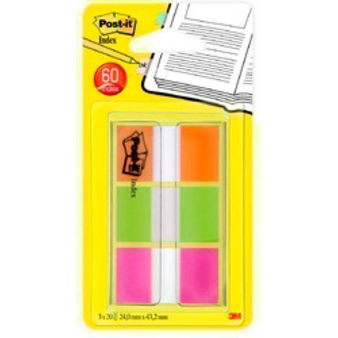 Post-It - POST-IT INDEX MARCADORES 1 PULGADA - DISPENSAOR 3 COLORES Y 20 MARCADORES POR COLOR