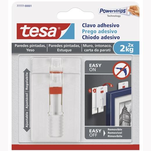 TESA - TESA CLAVO ADHESIVO PARA PAREDES DE PAPEL PINTADO Y YESO HASTA 2KG BLISTER DE 2