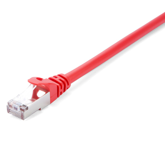 V7 - Cable rojo Cat6 blindado (STP) con conector RJ45 macho a RJ45 macho 10m 32.8ft