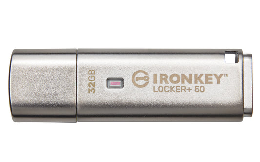 Kingston Technology - IronKey Locker+ 50 unidad flash USB 32 GB USB tipo A 3.2 Gen 1 (3.1 Gen 1) Plata