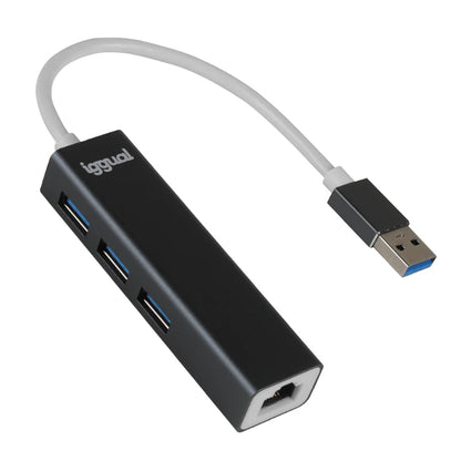 iggual - IGG319260 base para portátil y replicador de puertos Alámbrico USB 3.2 Gen 1 (3.1 Gen 1) Type-A Negro