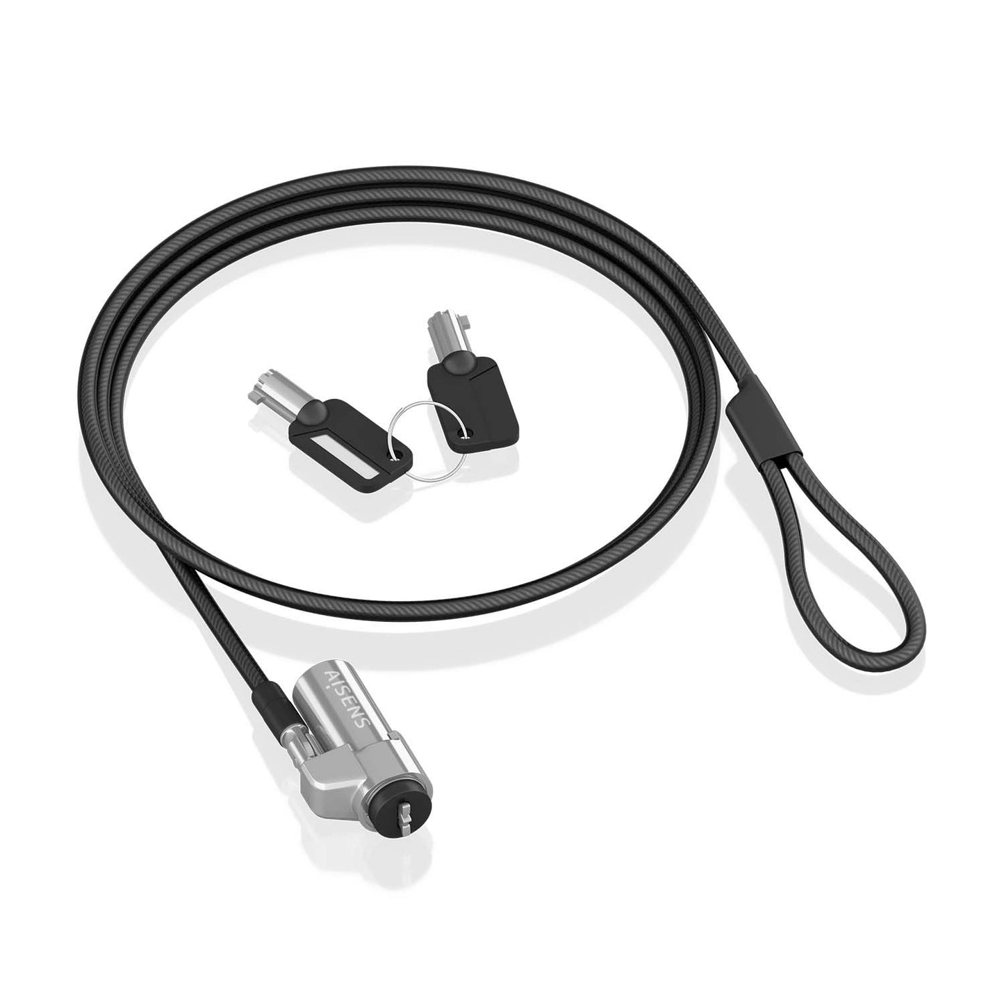 AISENS - Cable de Seguridad tipo NANO con cerradura de llave para ordenador  monitor  portátil 1.5m