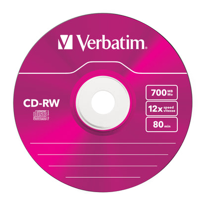 Verbatim - CD-RW Colour 12x 700 MB 5 pieza(s)