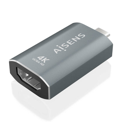 AISENS - Adaptador Conversor Aluminio USB-C a HDMU 4K@60Hz  USB-C/M-HDMI/H  Gris