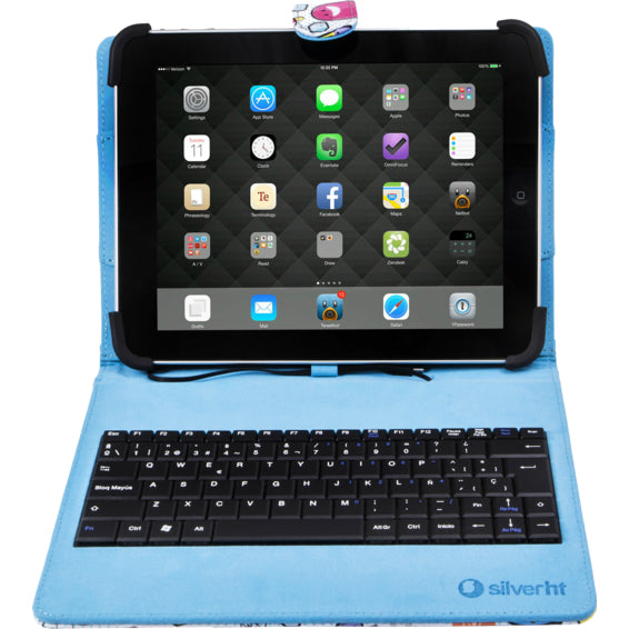 SilverHT - Funda Universal Estampada Cool Ice Pop + teclado MicroUSB (9 - 10 1")