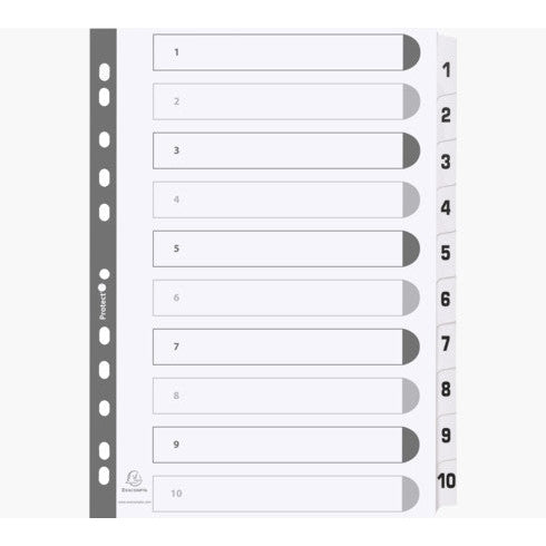 Exacompta - MWD1-10Z divisor Caja de cartón Blanco