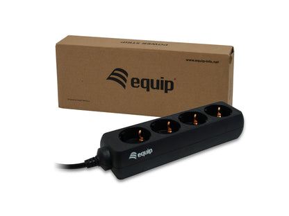 Equip - 333281 base múltiple 1 1 m 4 salidas AC Negro