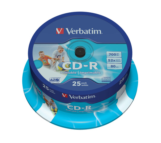 Verbatim - CD-R AZO Wide Inkjet Printable 700 MB 25 pieza(s)