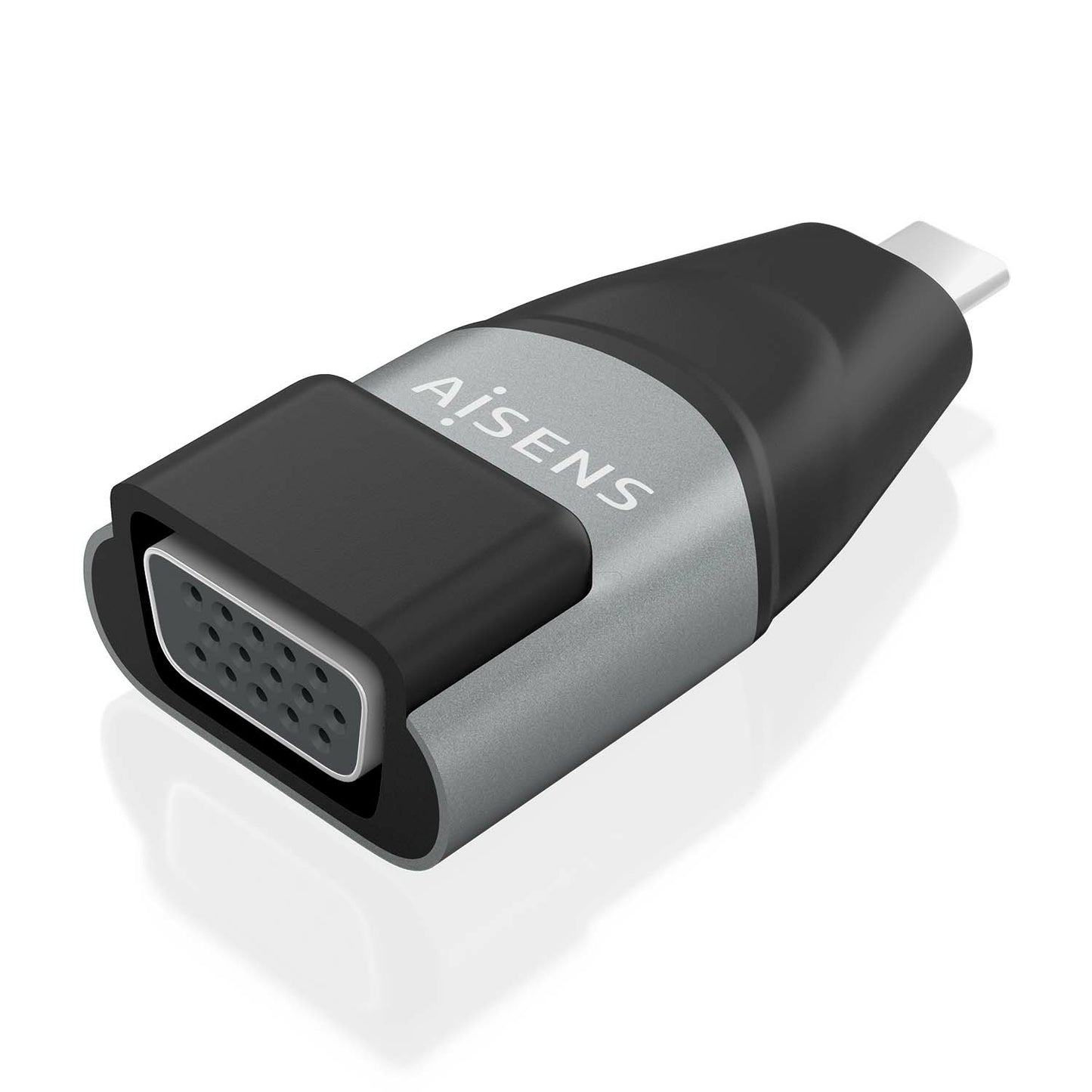 AISENS - Adaptador Conversor Aluminio USB-C a VGA  USB-C/M-HDB15/H  Gris