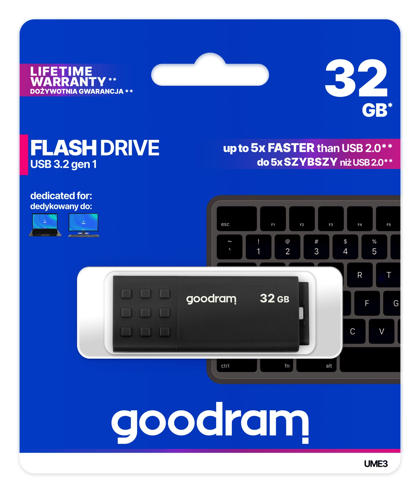 Goodram - UME3 unidad flash USB 32 GB USB tipo A 3.2 Gen 1 (3.1 Gen 1) Negro