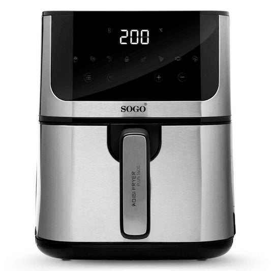 Sogo - DIGIFRYER1400 Sencillo 5 L Independiente 1400 W Freidora de aire caliente Negro  Acero inoxidable