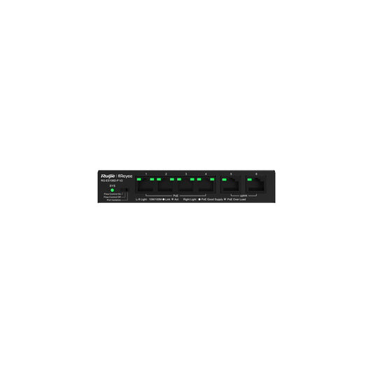 Ruijie Networks - RG-ES106D-P V2 switch No administrado Fast Ethernet (10/100) Energía sobre Ethernet (PoE) Negro