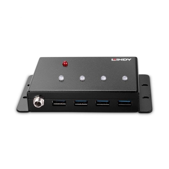 Lindy - 43374 hub de interfaz USB 3.2 Gen 1 (3.1 Gen 1) Type-B 5000 Mbit/s Negro