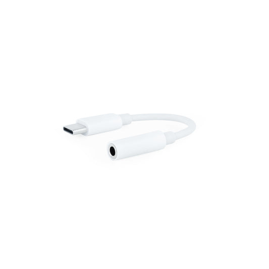 Nanocable - Cable Adaptador Audio USB-C/M a Jack 3.5/H  11 cm  Blanco