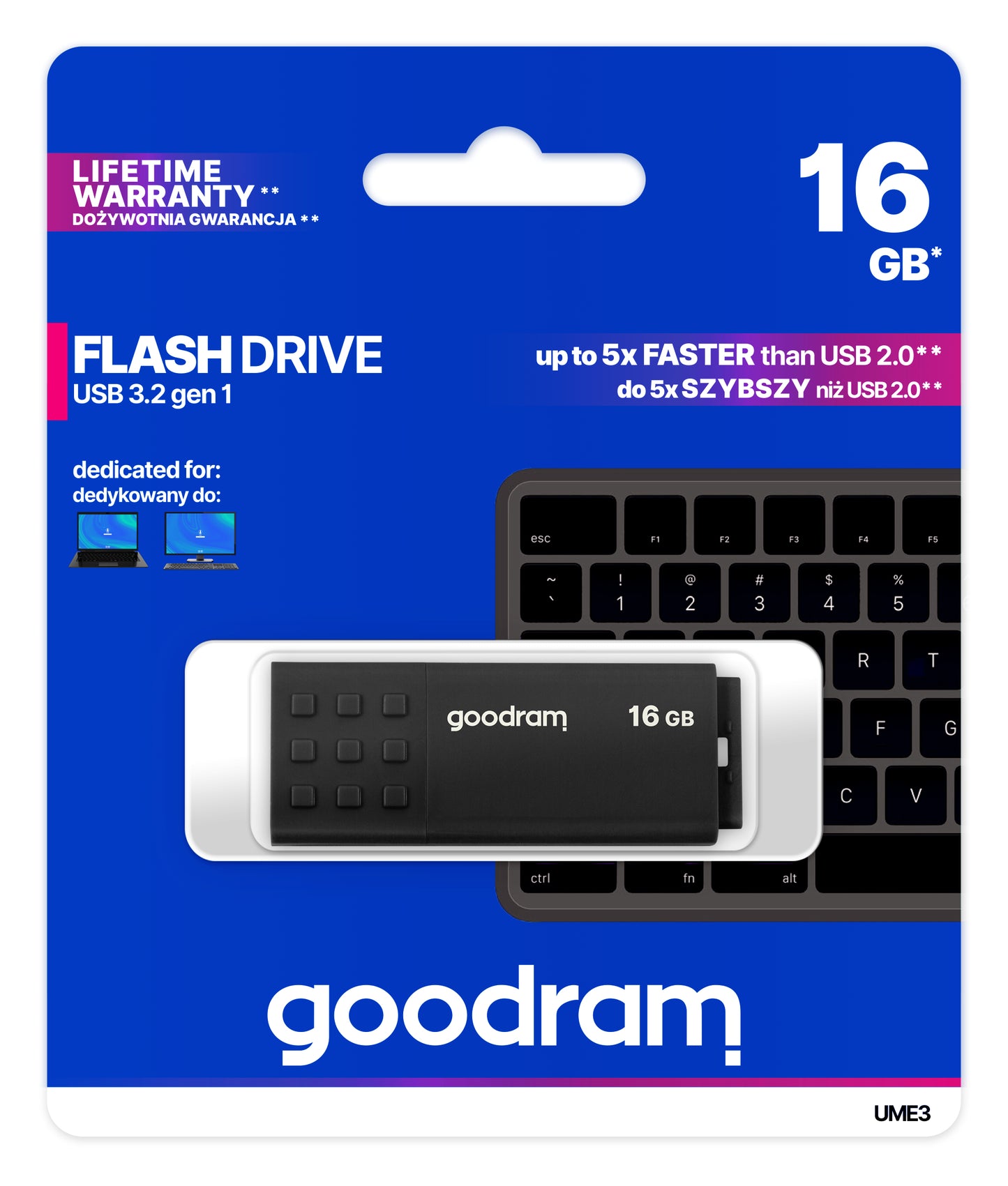 Goodram - UME3 unidad flash USB 16 GB USB tipo A 3.2 Gen 1 (3.1 Gen 1) Negro