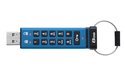 Kingston Technology - IronKey Keypad 200 unidad flash USB 8 GB USB tipo A 3.2 Gen 1 (3.1 Gen 1) Azul