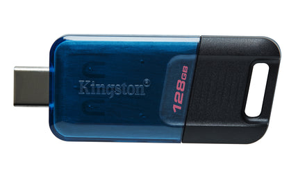 Kingston Technology - DataTraveler 80 M unidad flash USB 128 GB USB Tipo C 3.2 Gen 1 (3.1 Gen 1) Negro  Azul