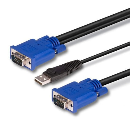 Lindy - 32186 cable para video  teclado y ratón (kvm) Negro  Azul 2 m